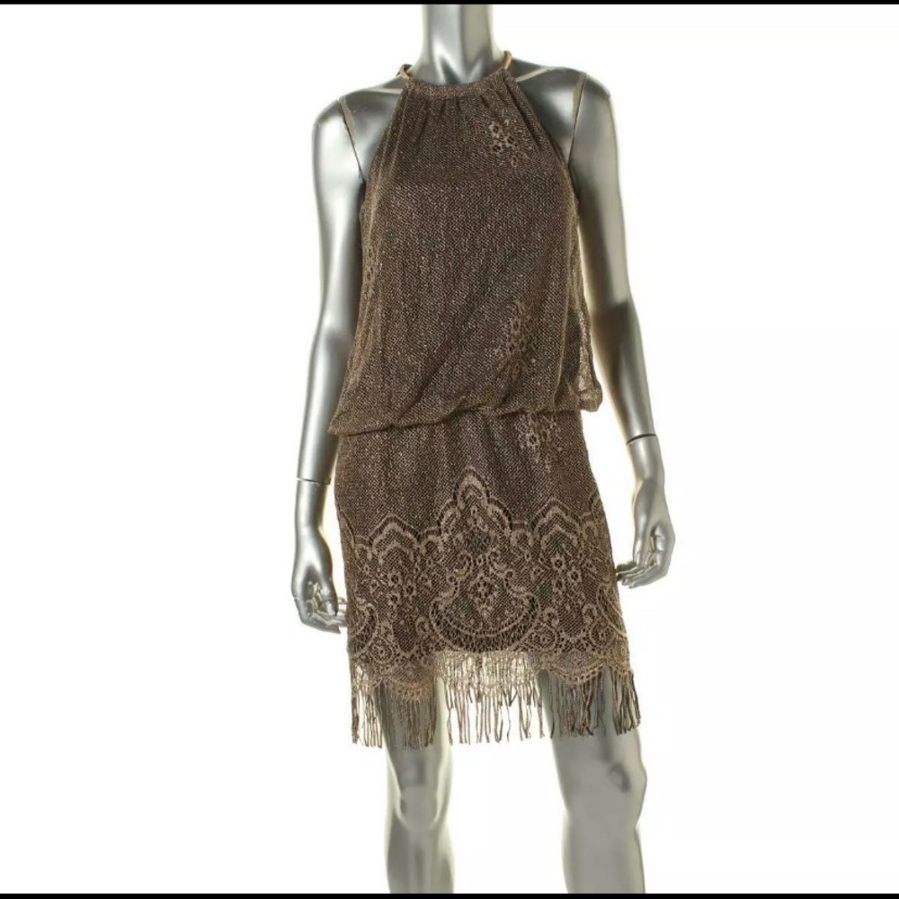 SLNY golden dress